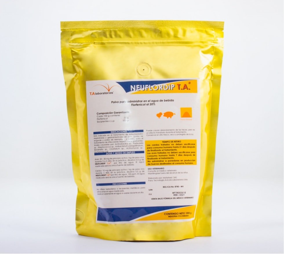 Antibiótico - Neuflordip - Laboratorios T.A- productos farmaceuticos para aves,pollos,pollas,pollitos. Antibiótico - Neuflordip - Laboratorios T.A- productos farmaceuticos para aves,pollos,pollas,pollitos.